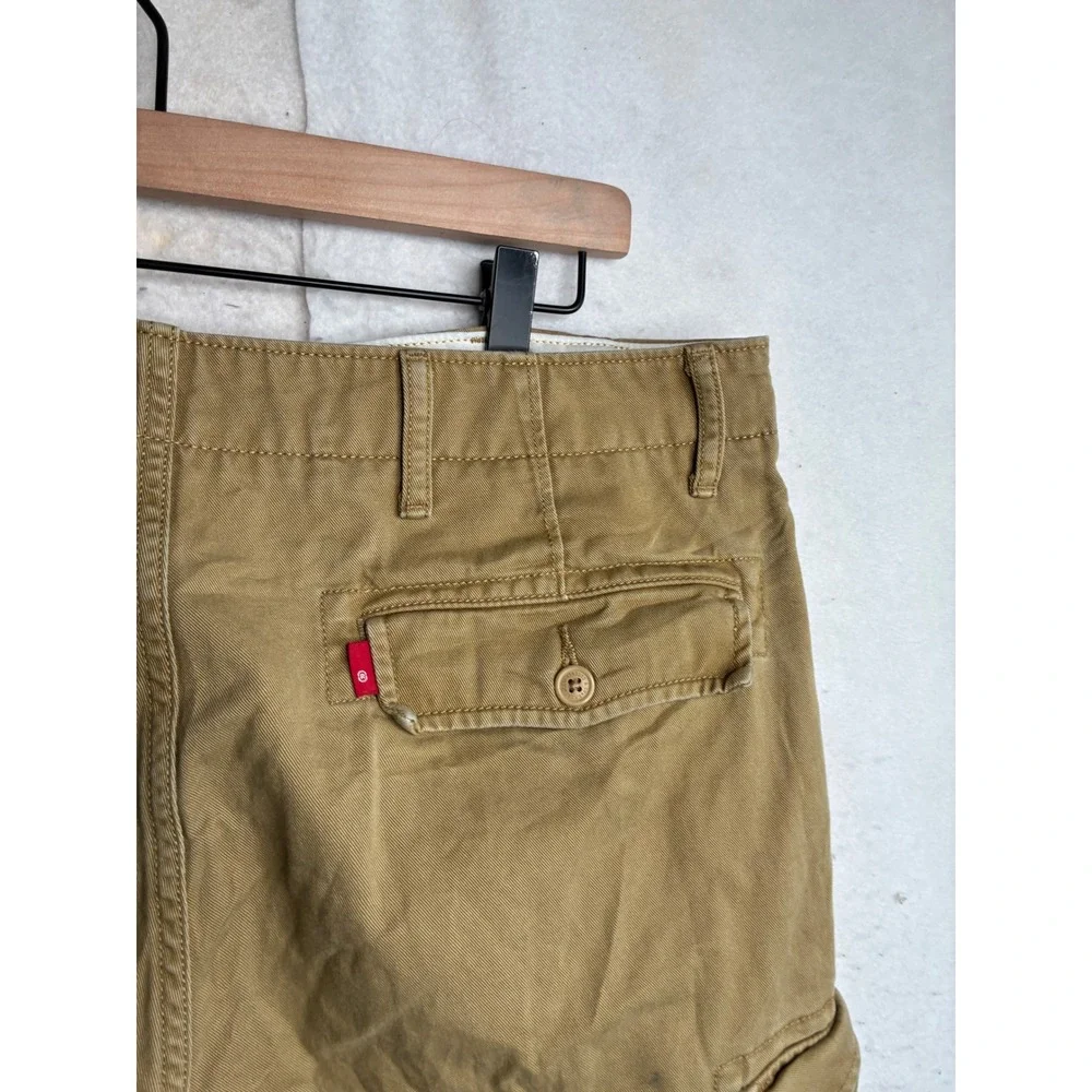 Levis Mens Cargo Pants Tan Khaki Cotton Twill Straight Leg 34x32 12462-0079